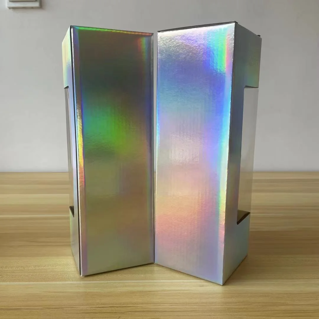 Custom Blank Wholesale Rainbow Coating Gradient Holographic Tumbler Box