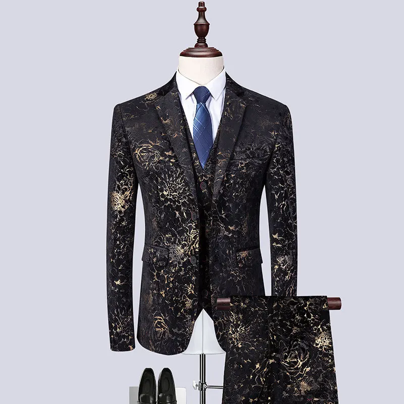 Floral Printed 3 Pieces Ready To Ship In Stock Suits For Men - Buy Men ...