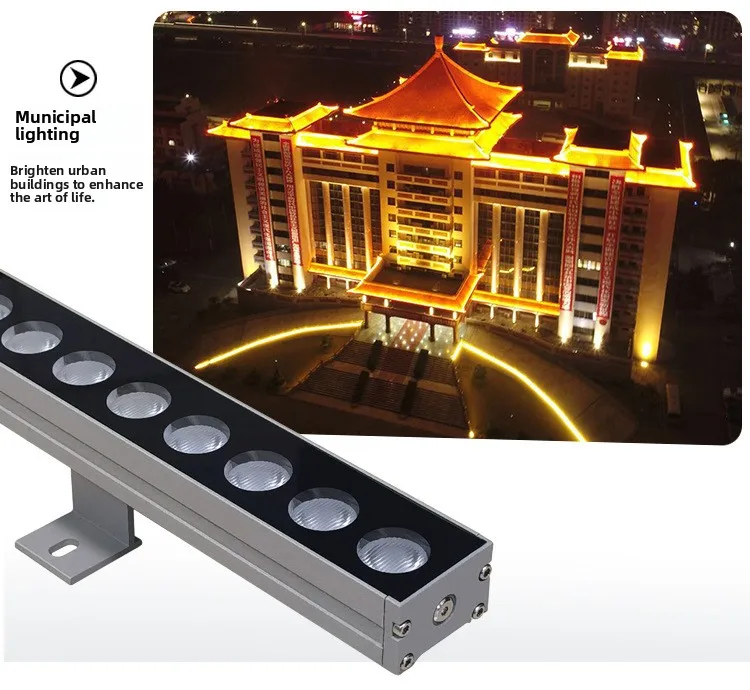 product high quality dmx hotel exterior led linear lights ip65 aluminum body wall washer for building and landscaping-7