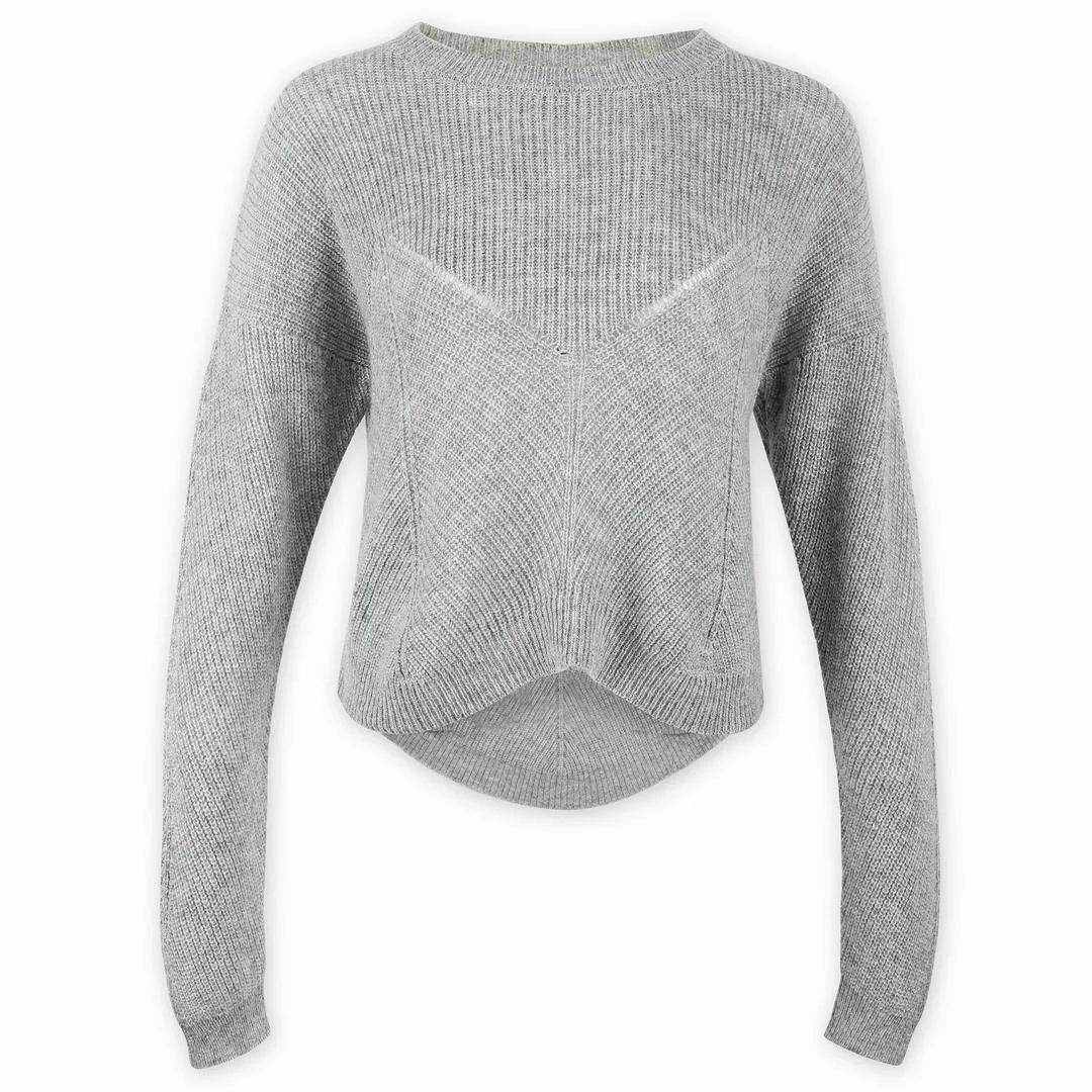 Solid Knitting Two Piece Set For Women Irregular Hem Pullover Sweater