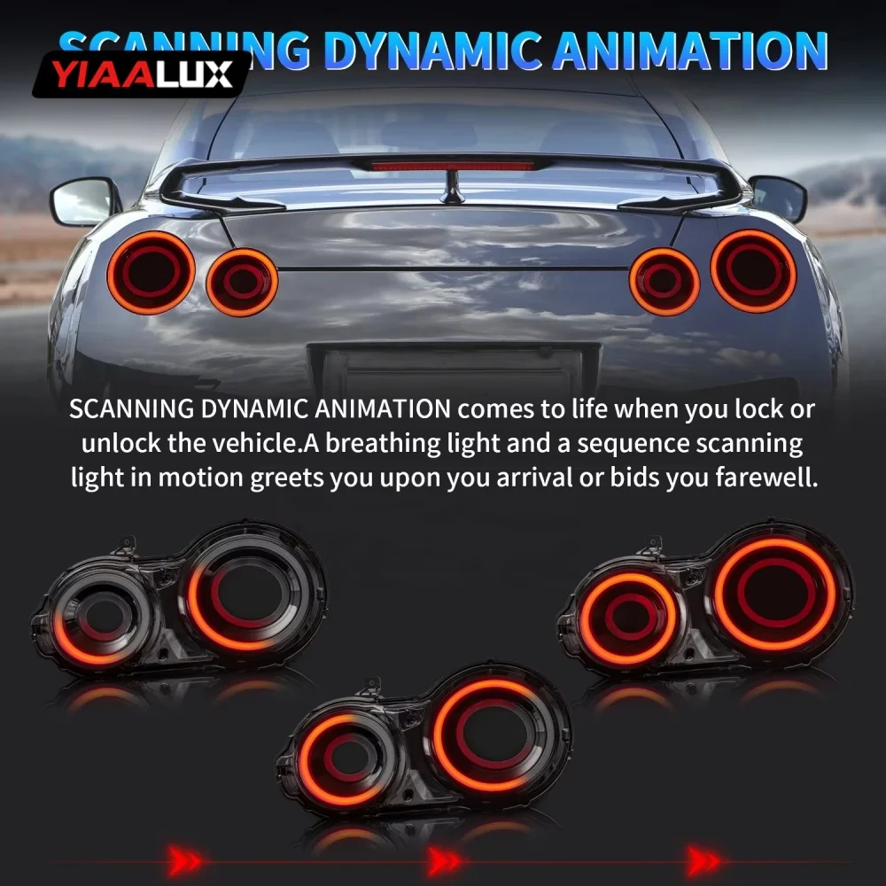product plug and play led tail lights dynamic starting animation tail lights for nissan gtr gt r r35 2007 2023-17
