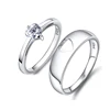 heart-shaped cubic zircon stone special model couple wedding ring