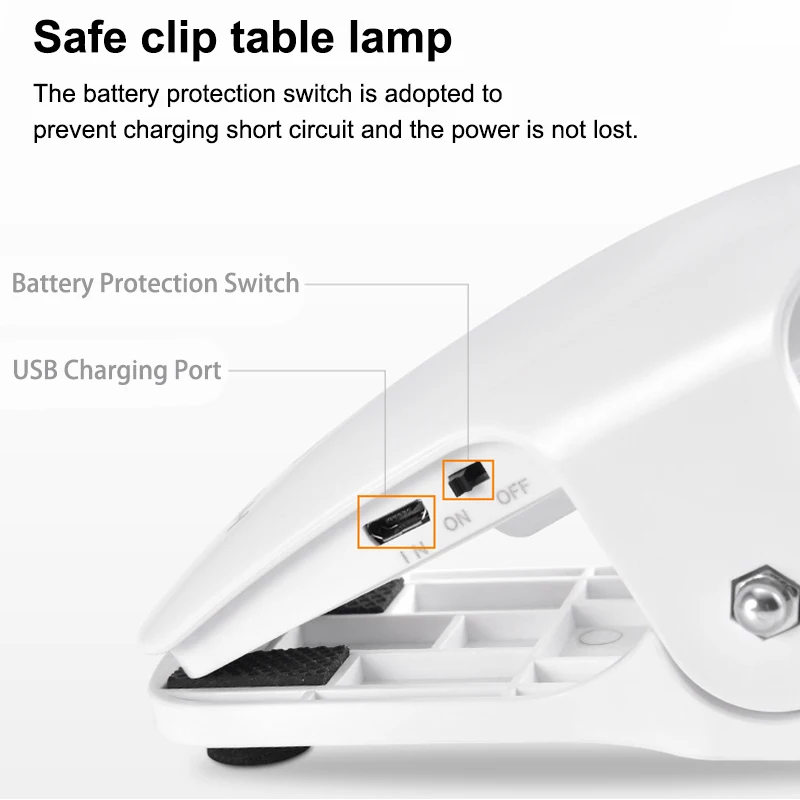 Usb Power 5W Led Desk Lamp Usb Foldable Clip Bed Reading Book Night Light LED Table Lamp