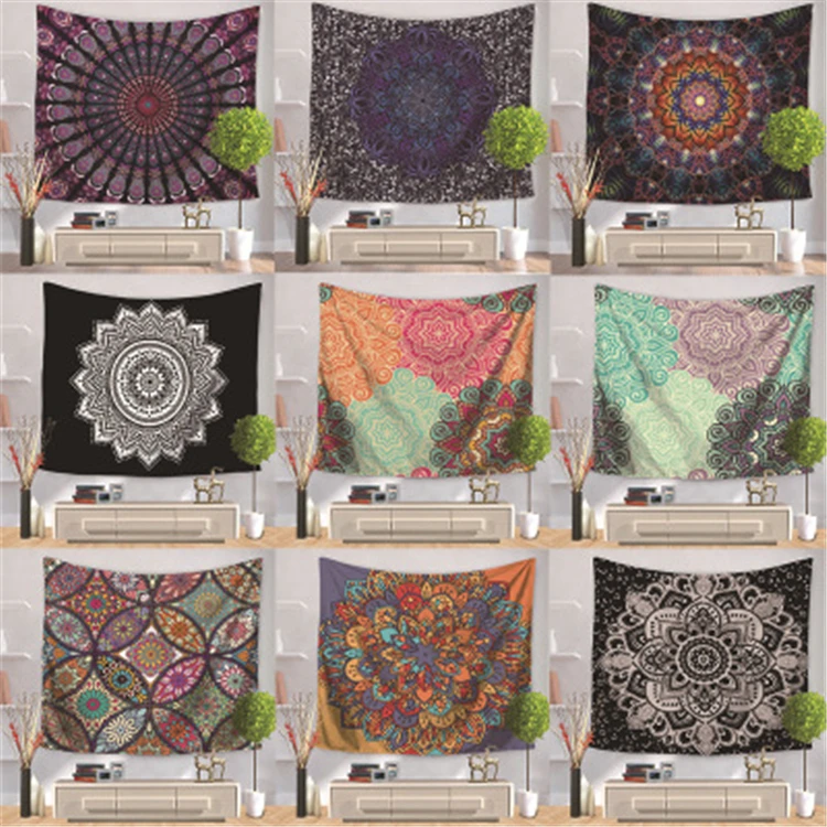 75*90cm Bohemian Tapestry Living Room Bedroom Dorm Wall Art Decoration Mandala Hippie Popular Wall Hanging Psychedelic Tapestry