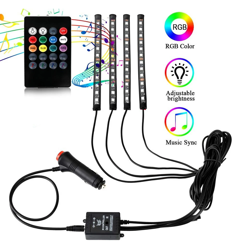Smart RGB Car Decoration LED Strip 5050SMD 12LEDs/segment Bluetooth Phone APP Control Flexible Strip