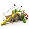 Kids outdoor playground wooden pirate boat slide