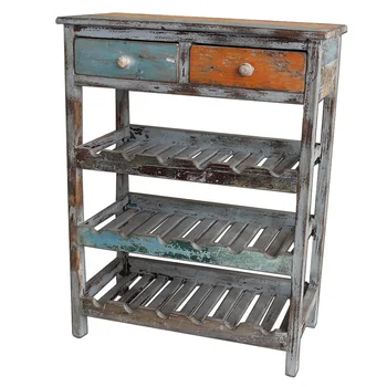 Shabby Chic Distressed Colors Reclaimed Wood Wine Storage