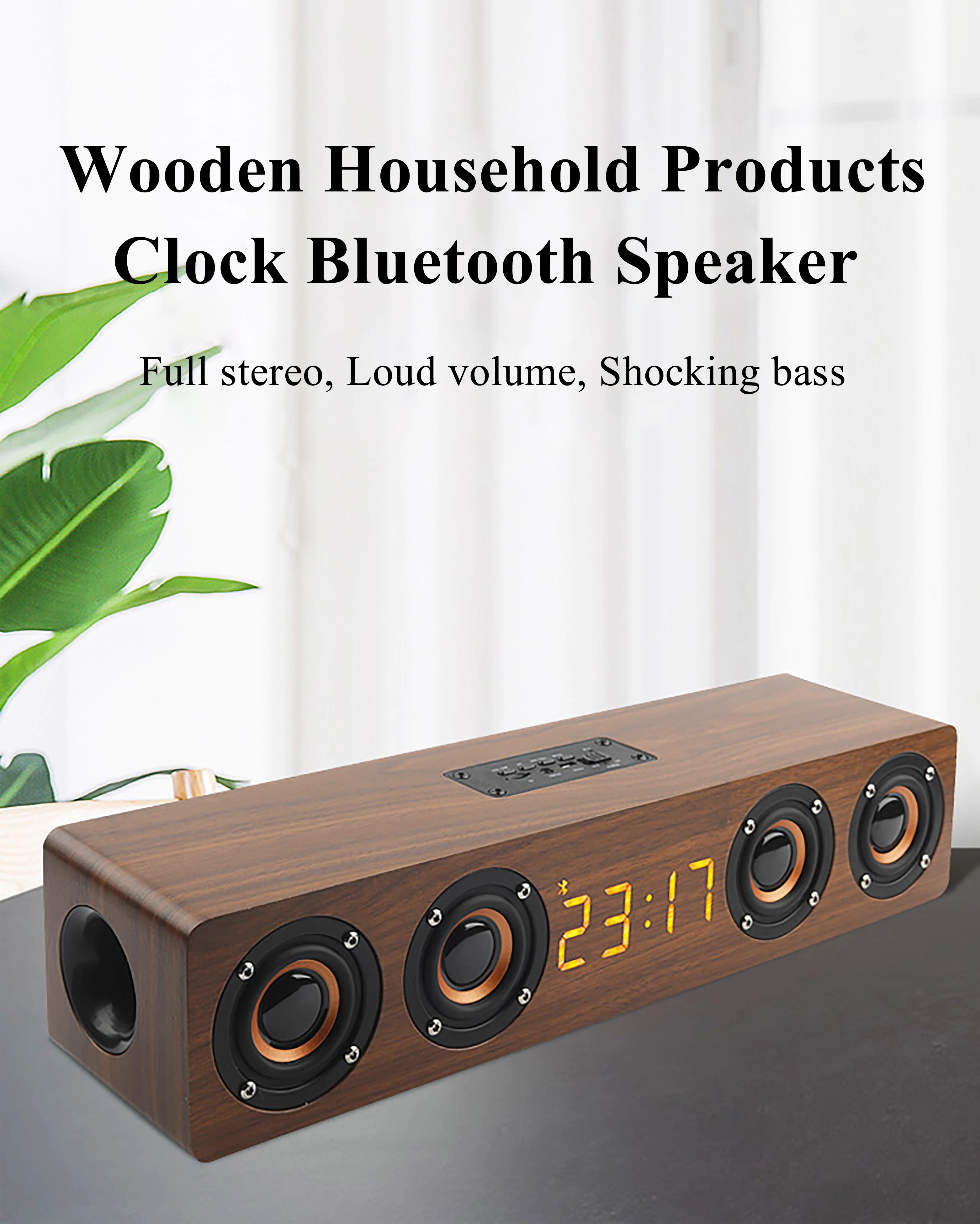 Wood Bluetooth Speaker Retro HIFI 3D Dual Loudspeakers Bluetooth Wireless Speaker With Hands-free Sound Box TF AUX IN - ANKUX.COM