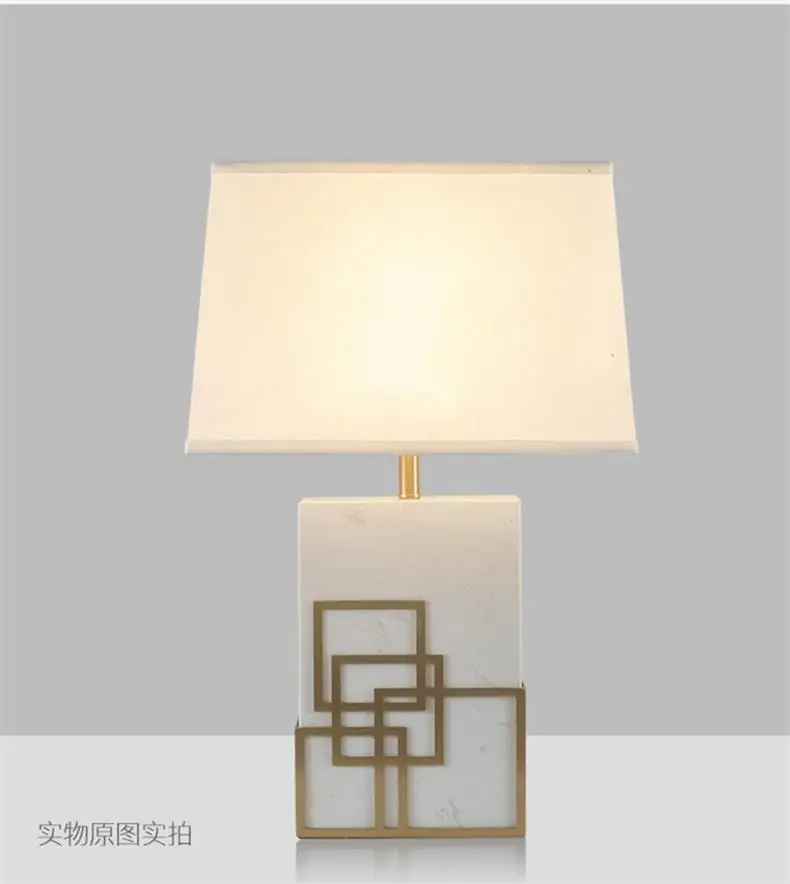 American Style Creative Table Lamp Living Room Bedroom Lobby Desk Lamp Personality Design LED Light Marble Tea Table Sofa Light