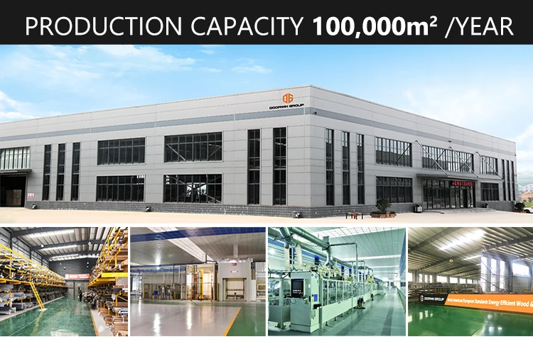 100,0000 square meter per year double glazed tempered glass wood and aluminum clading sliding doors
