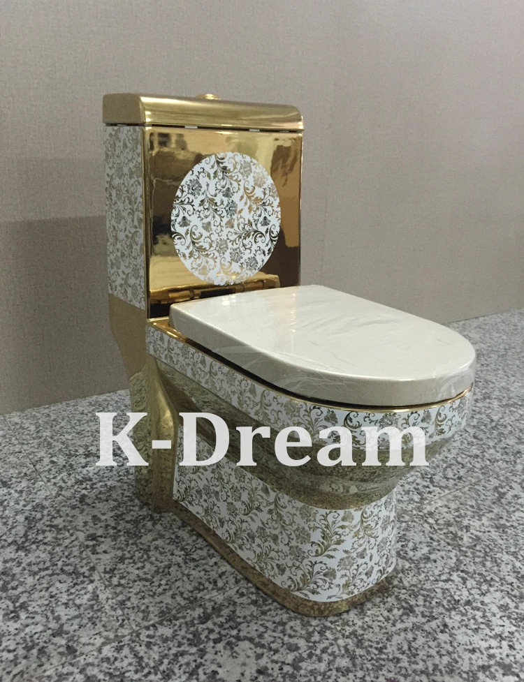 Royal Design Gold Toilet Bowl,Toilets Set Golden Color Wash Basin Sink