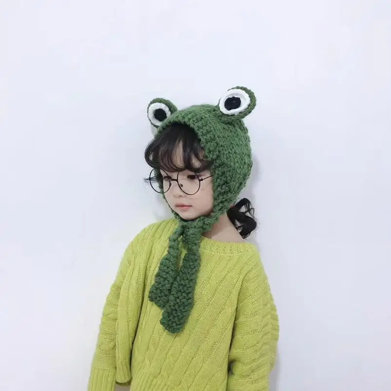 Kids Winter Warm Hat Cute Animal Frog 