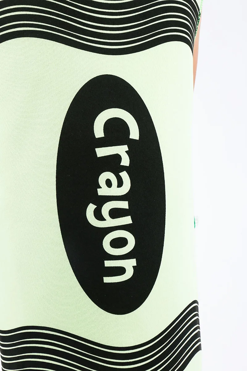 green crayon costumes for children