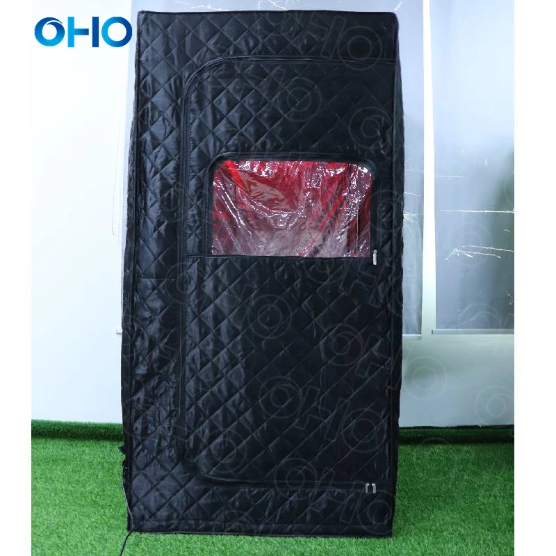OHO Indoor Personal Sauna Box Room Far Infrared Sauna Tent Led Red Light Therapy Portable Full Body Dry Sauna Tent factory