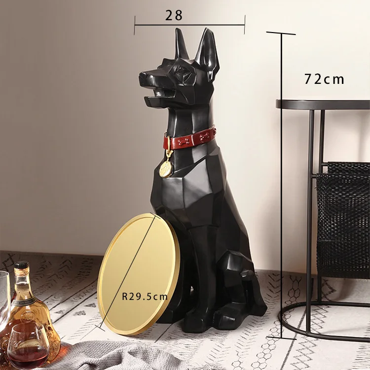 Nordic Home Decor Resin Dog Side Table,Statue Figurine Resin Dog ...