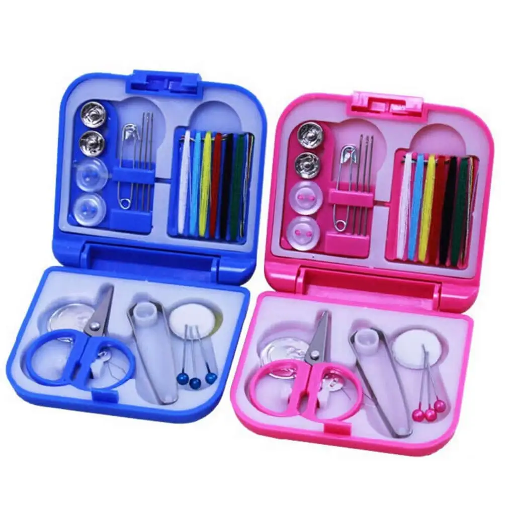 Portable Home Travel Plastic Sewing Kits Sewing Needles Threads Box Set