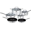 straight shape high quality tri ply stainless steel 18/10 cookware 10 pcs cooking pots set