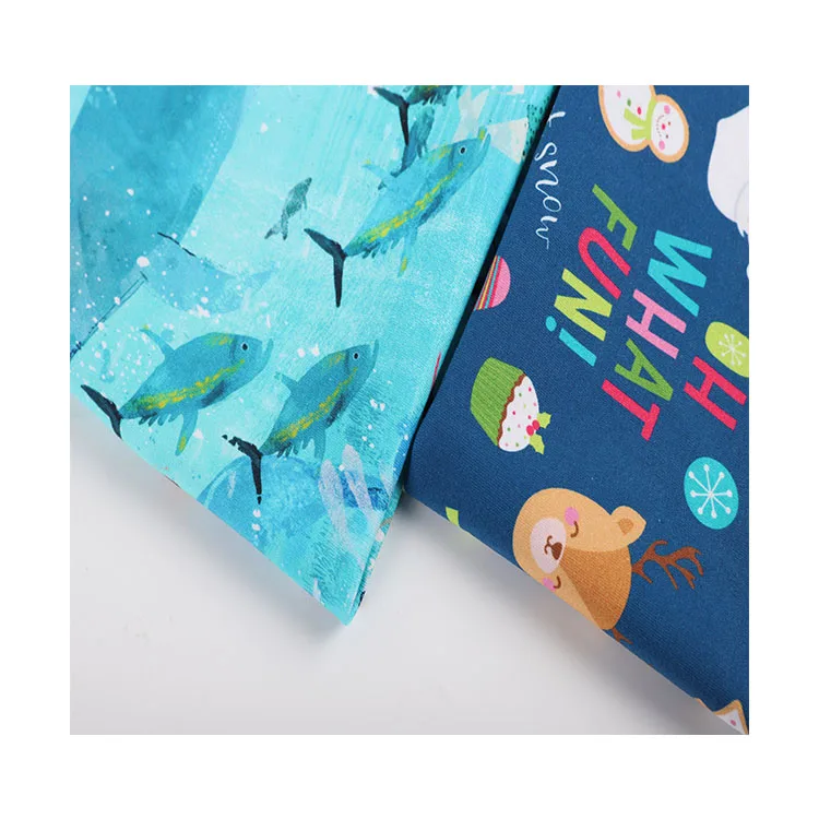 
custom cotton knitting fabric digital print 95 cotton 5 lycra fabric 