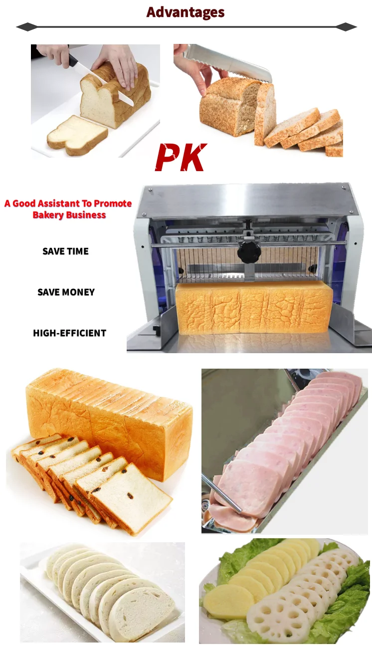 Commerical Automatic Bread Slicer Machine for Bakery Price Industrial  Tabletop Bread Loaf Cutter Slicer of Adjustable Japanese Blade - China  Commerical Automatic Bread Slicer, Industrial Tabletop Bread Loaf Cutter  Slicer