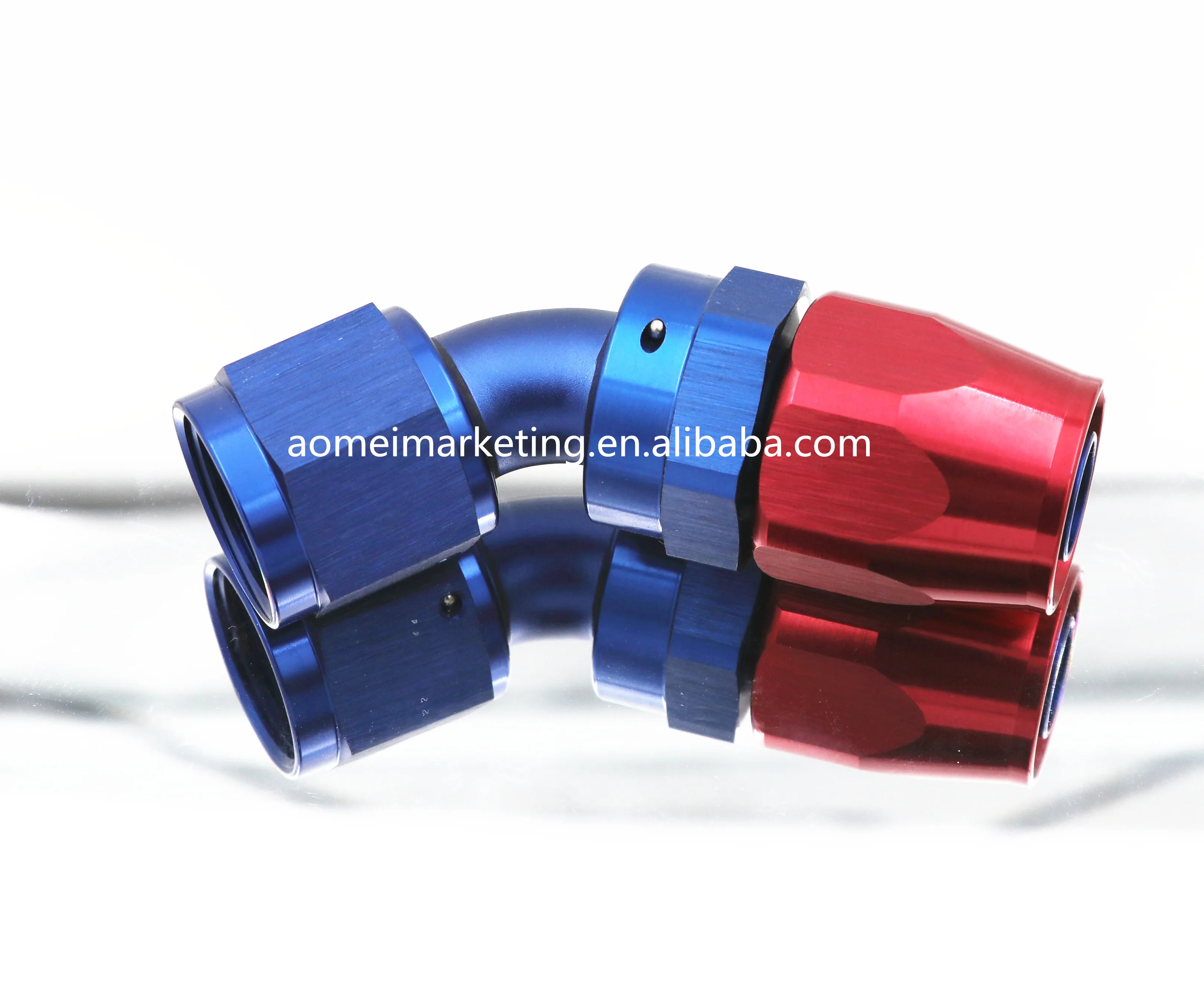 AN6-6AN Swivel Hose End to Female Fitting 180 Degree Oil Fuel Gas Red Blue 