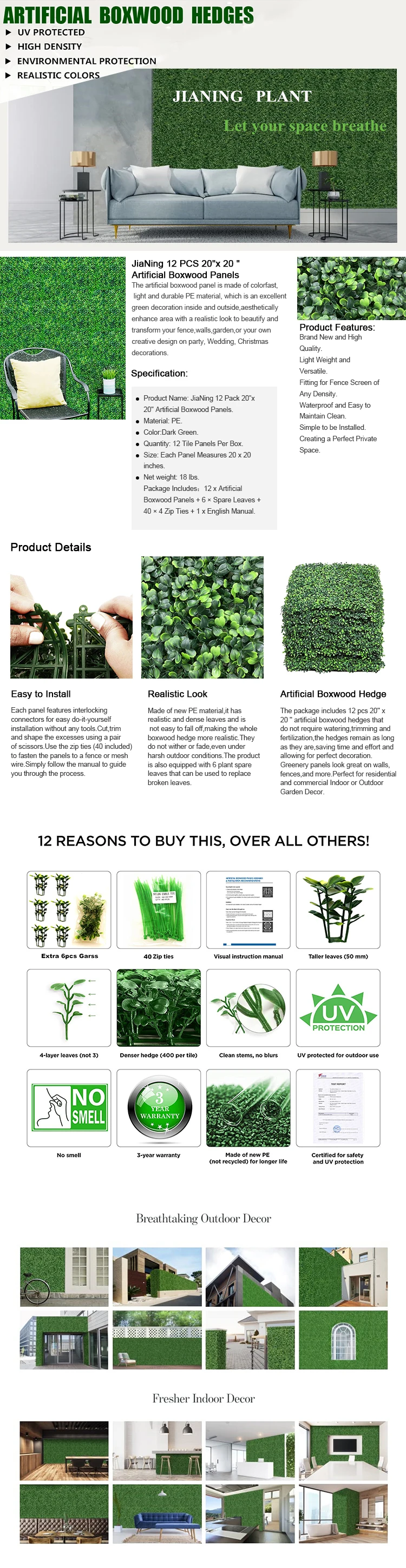 artificial foliage wall panels on Artificial Boxwood Panels Topiary Hedge Plants Artificial Greenery Fence Panels For Greenery Walls Garden Privacy Screen Backyar Buy High Quality Boxwood Mat Privacy Screen Garden Product On Alibaba Com