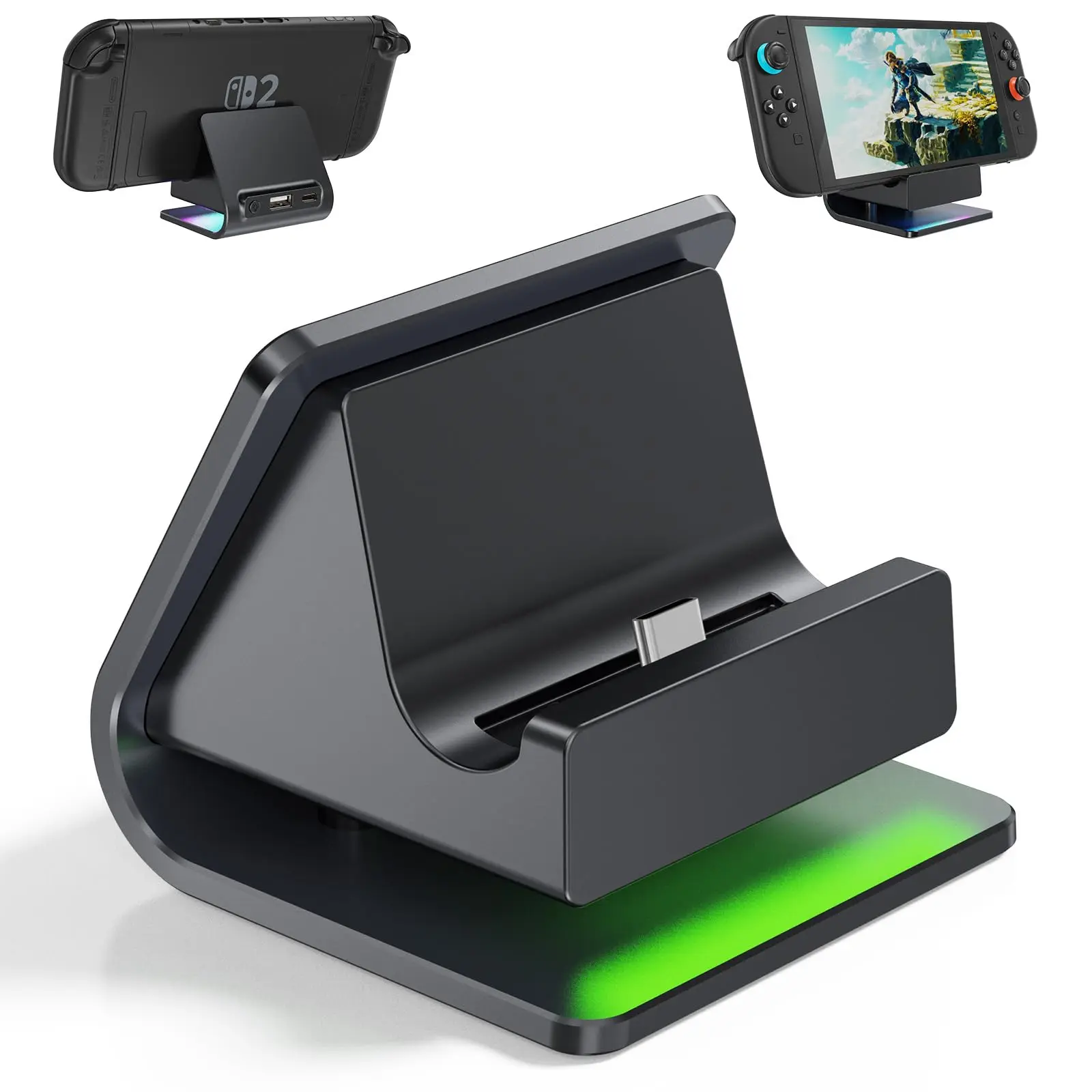 product charging station for switch 2 2025 replacement station  with led seven color lighting most comfortable elevation position-1