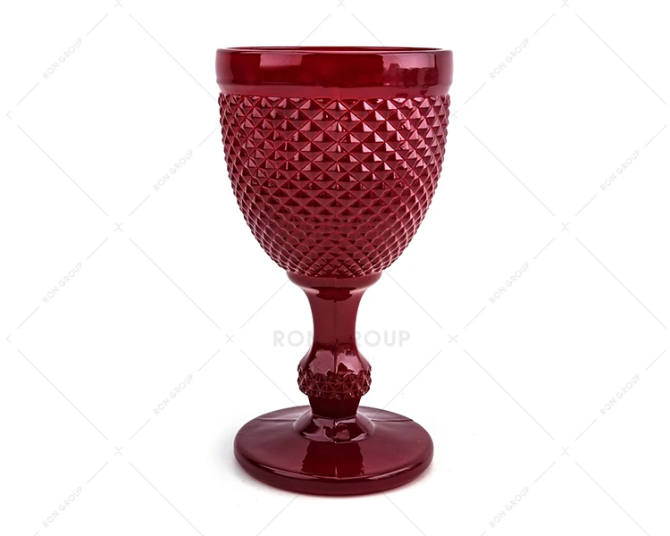 china factory supply top quality custom event party colorful red wine cup vintage lead free pink blue goblet wedding glasses