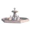 Outdoor large white marble nude lady and little angel with relief carving water fountain