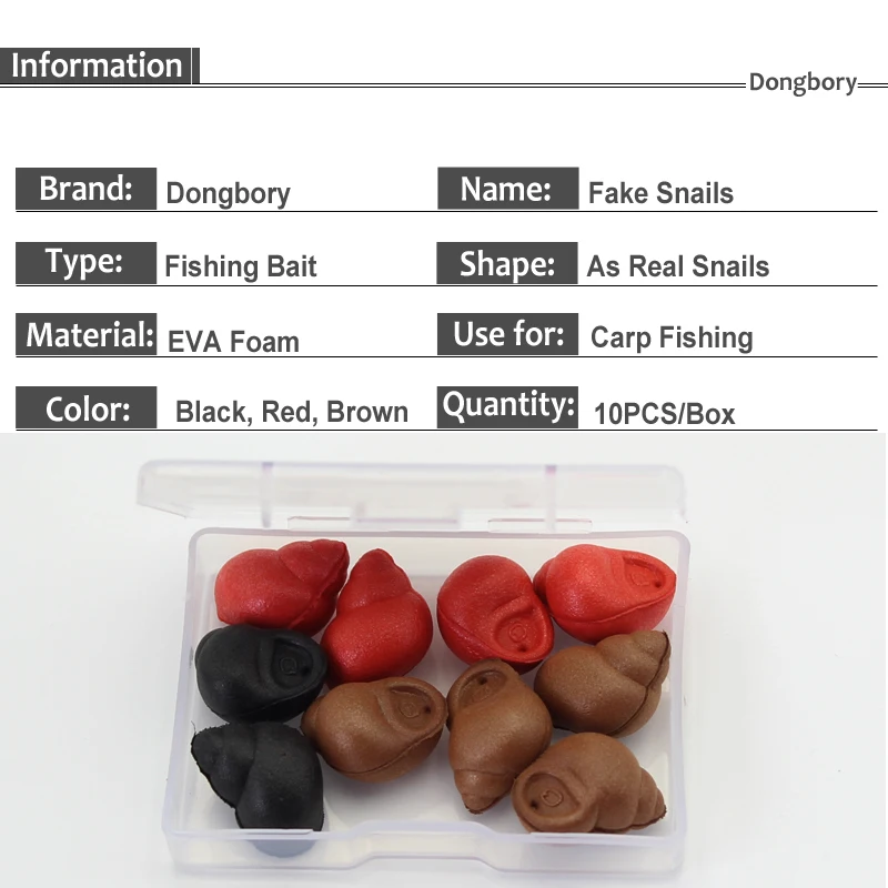 10pcs Carp Fishing Lure Fake River Snails Carp Baits Realistic Field