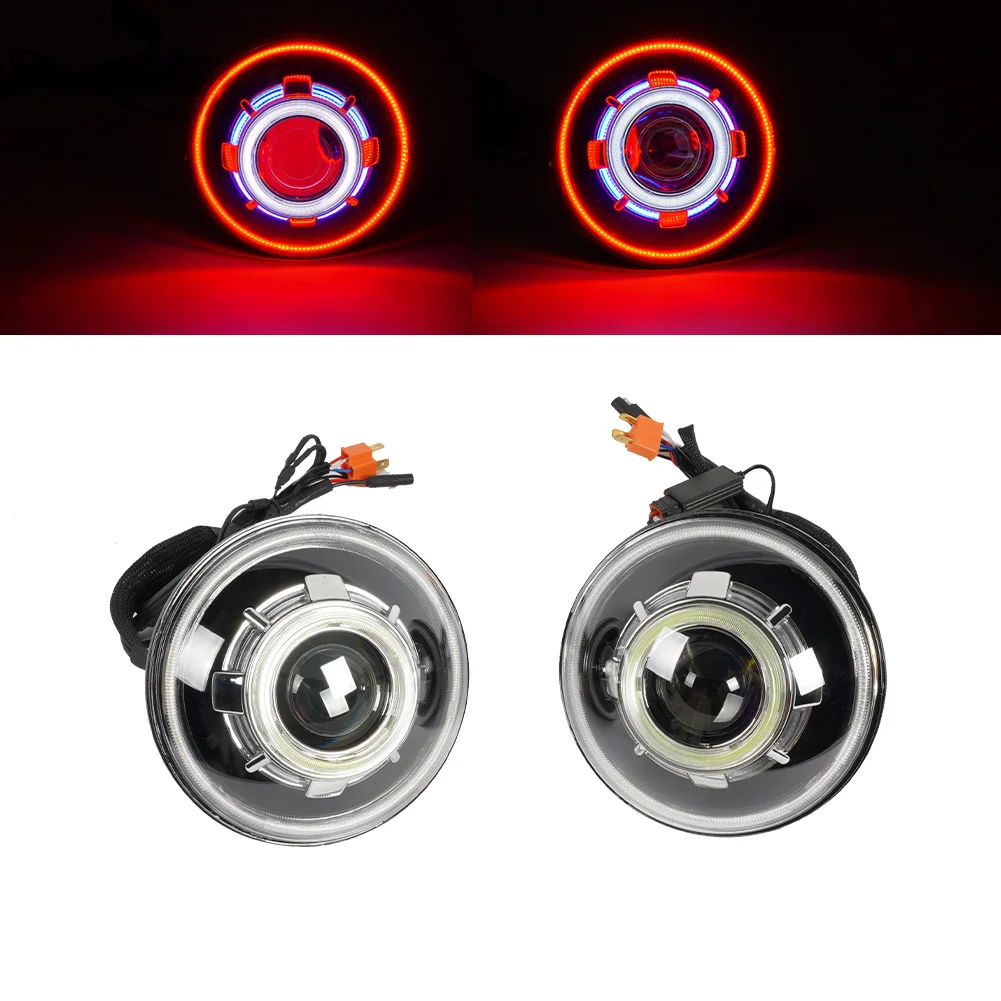 7 Inch high low beam 55W 12V LED Star Headlights Projector Angel Eyes DRL For Jeep Wrangler TJ JK accessories factory