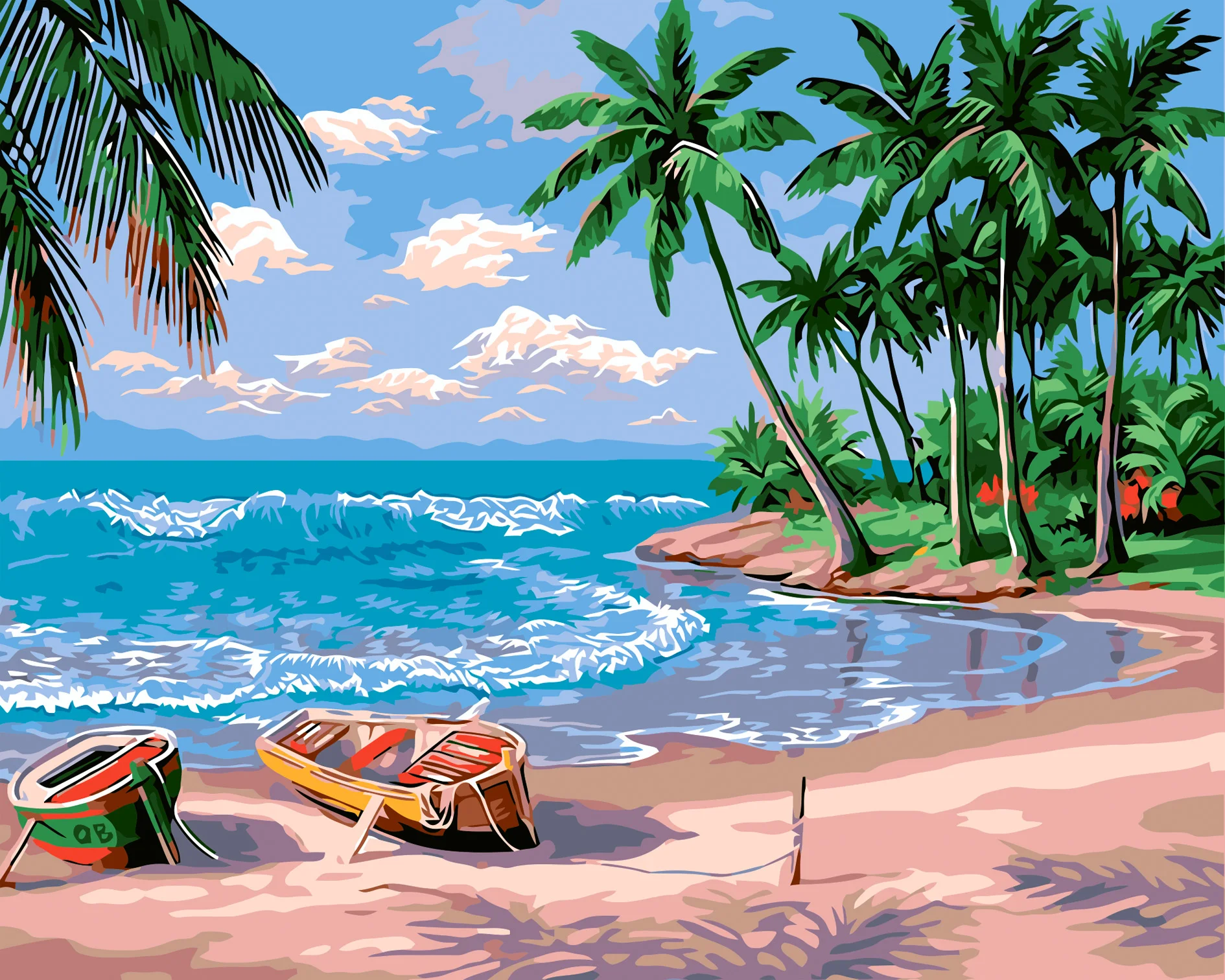 Seascapes Paint By Numbers Diy Oil Painting By Number Landscapes Canvas Frameless Wall Art