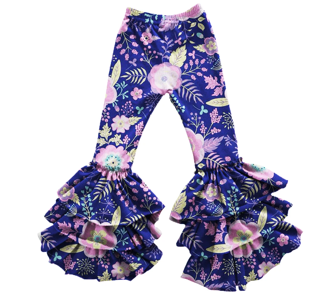 Children Knit Cotton Baby Little Girl Ruffle Boutique Pants Kids
