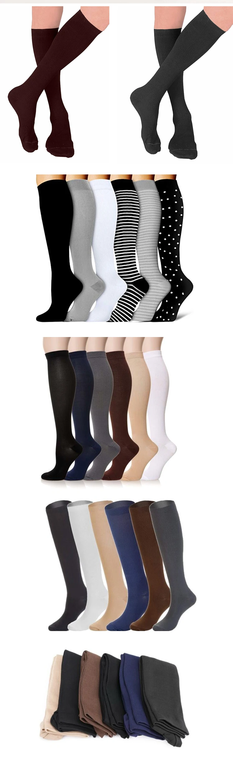 Enerup Sport Silicone Running Grip Custom Packaging Thigh Wholesale Custom Leg Slimming Sleeping Compression Girl Tube Socks