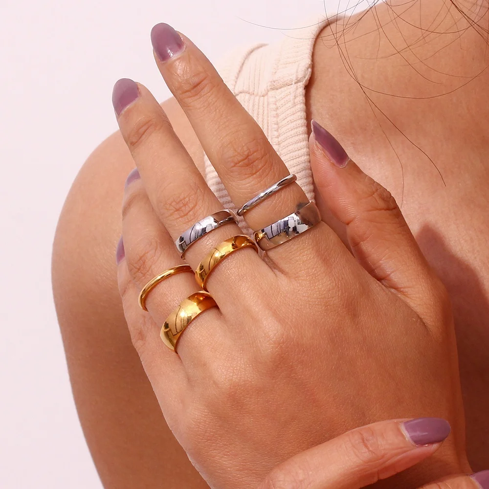 Ring And Ran Ding Ran 18K Gold Plated Stainless Steel Rings - Durable & Stylish