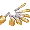 Free Shipping Countersink Drill Bit Set 7 Pack 1/4'' Hex Shank and 90 Degree HSS 5 Flute Drill for Woodworking Drilling