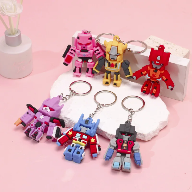 Transformer Shape Key Chain 2026 Transformers Anime Cartoon Robot Keychain Car Cute Schoolbag Doll ...