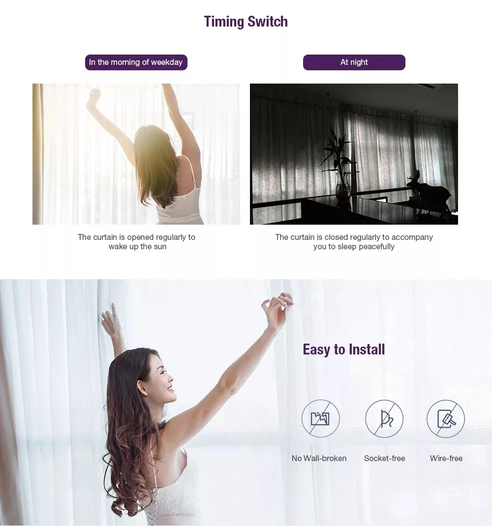 Original xiaomi Aqara Wireless Curtain motor B1 Zigbee wifi Connecting For xiaomi smart home Mi home APP - ANKUX.COM