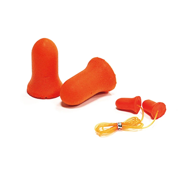 Portable Bullet Type Orange Protective Silicon Ear Plugs With Case