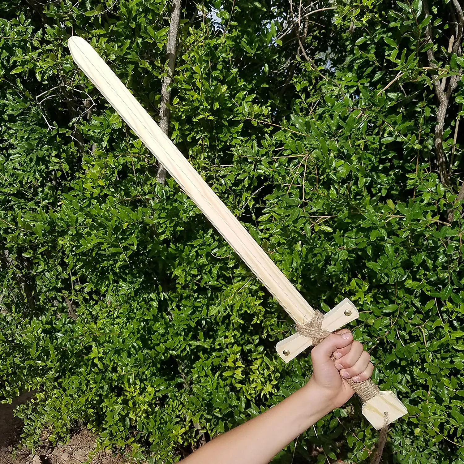 Wooden Toy Sword Handmade for Outdoor Play Length 20.5" Colour Random 