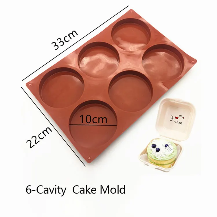 Kitchen 3-Cavity Silicone Cake Pie Custard Tart Resin Mold Bakeware Coaster Tray 