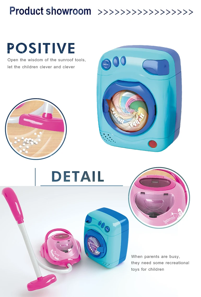 Children pretend play house hold appliance mini vacuum cleaner toy washing machine