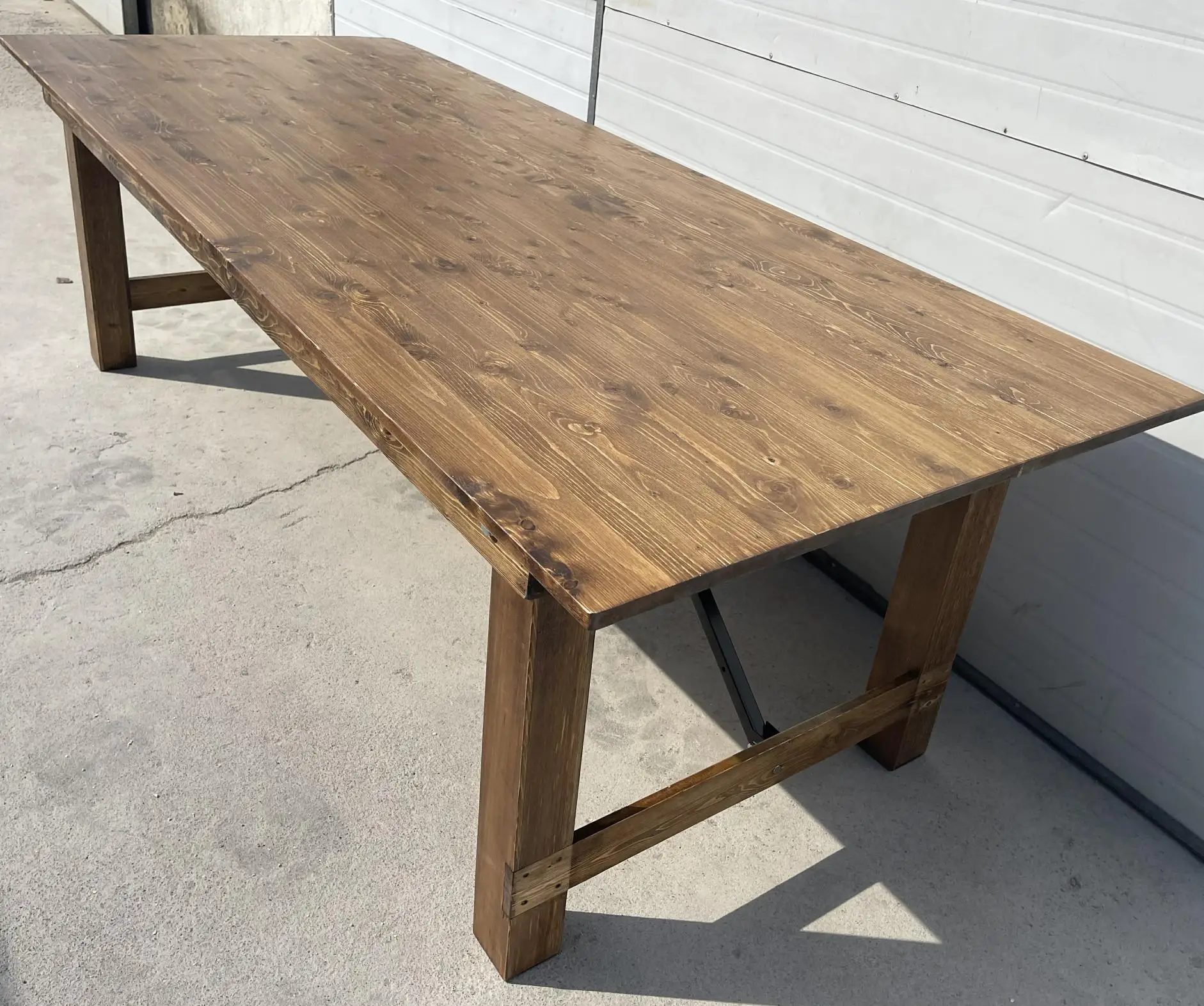 Farmhouse Natural Solid Folding Wood Picnic Tables For Party And