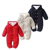 Thick Warm Infant Baby Rompers Winter Clothes Newborn Baby Boy Girl Knitted Sweater Jumpsuit Hooded Kid Outerwear