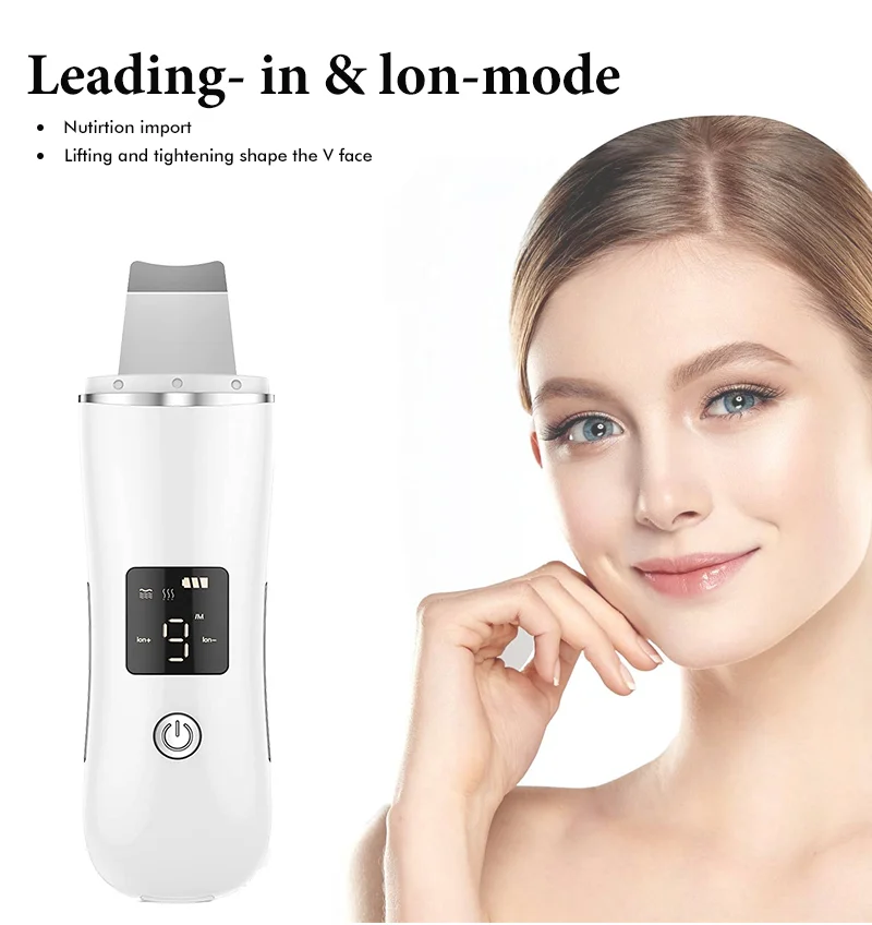 Hot Selling Rechargeable Ultrasonic Facial Skin Scrubber Effective Face ...