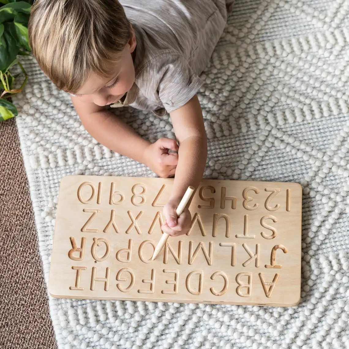 Wooden Tracing Board With Stand Cursive Alphabet Board Montessori Toy
