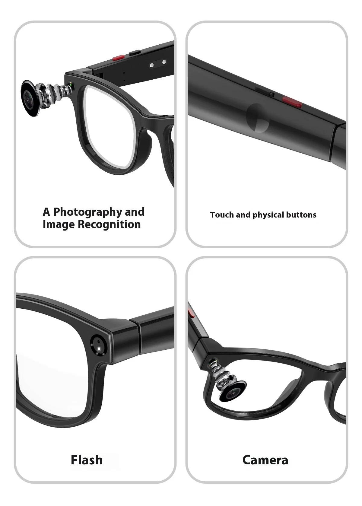 Aimb-G1智能眼镜跨境流行防蓝光镜头蓝牙通话AI语音助手照片智能穿戴