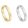 Fashion solid 925 silver minimal stackable hexagon band jewelry rings