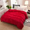 Wholesale Thick Coral Fleece Flannel Quilt Cover Blankets for Winter Red 180*200cm