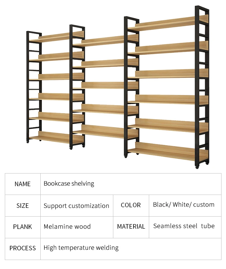 Promotional Price job library wall furniture wooden metal book shelf bookcase cabinet for sale