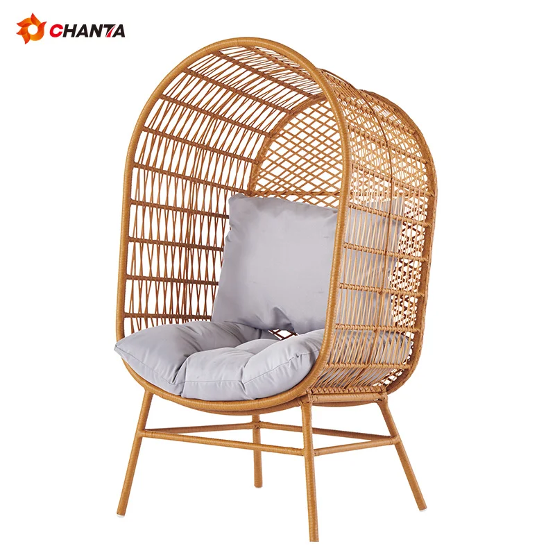 Outdoor Garden Sets Patio Rattan Wicker Egg Chair With Cushion For